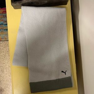 PUMA gray knit scarf vtg y2k